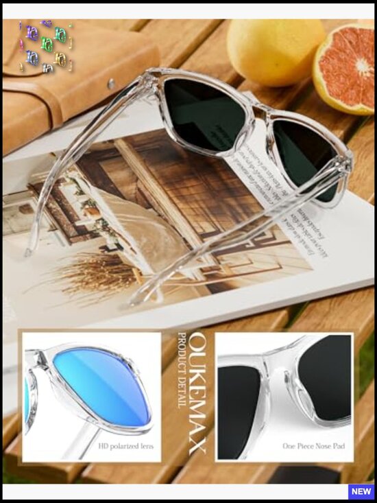 Polarized Square Sunglasses UV400 Protection Retro Unisex Lightweight Classic main image 6